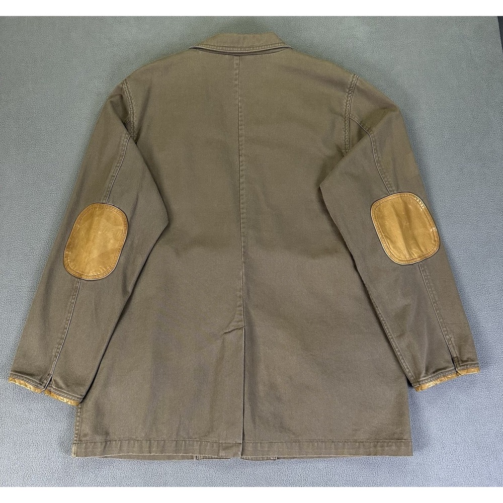 Orvis Blazer Jacket Mens 46 Tall Brown Zambezi Safari Leather Elbow Twill Travel - Picture 2 of 9